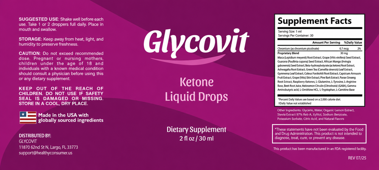 Glycovit ingredients label
